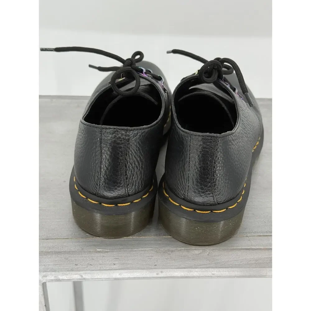 Dr. Martens 1461 Iridescent Hardware Oxford Shoes Black Women's 9 Punk Grunge